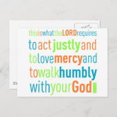 ミカ6:8 ポストカード (正面/裏面)