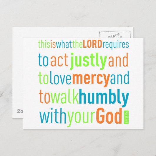 ミカ6:8 ポストカード (正面/裏面)