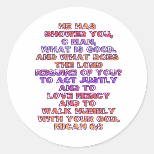 ミカ6:8 ラウンドシール (正面)
