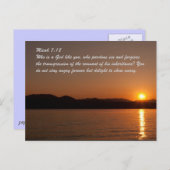 ミカ7:18あなたがたの如き神は誰であり、罪を赦す者である ポストカード (正面/裏面)