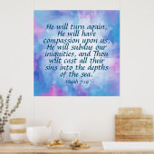 ミカ7:19 ポスター (キッチン)