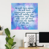 ミカ7:19 ポスター (ホームオフィス)