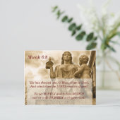 ミカ 6:8 聖書の詩節記憶カード ポストカード (スタンド正面)