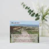 ミカ 6:8 謙虚に歩む 聖書の詩篇 ポストカード (スタンド正面)