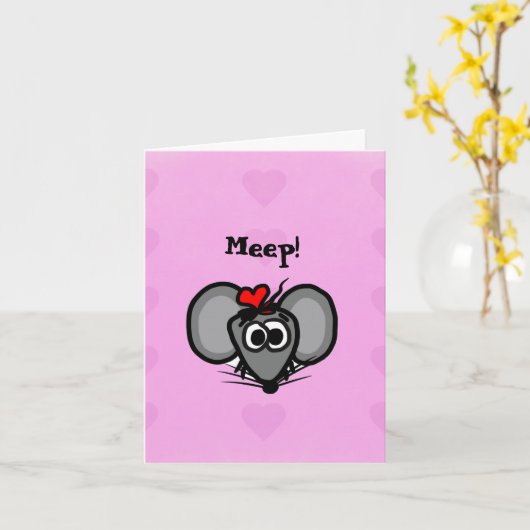 ミキねずみとバレンタインデーカード カード (黄色い花)