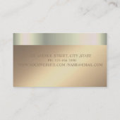 ミキエレガントサの花、フェイク金ゴールドストライプ 名刺 (裏面)
