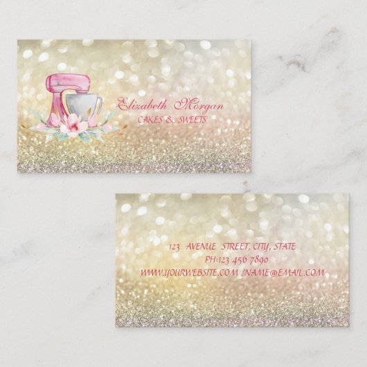 ミキサエレガントフラワーズ《写真》ぼけ味ベーカリー 名刺 (正面/裏面)