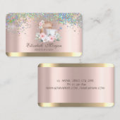 ミキサエレガントーフラワー紙吹雪バラ金ゴールドベーカリー 名刺 (正面/裏面)