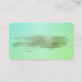 ミキサモダンーフラワーバラ金ゴールドブラシストロークグリーン 名刺 (裏面)