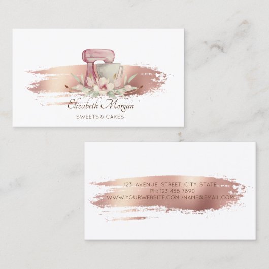 ミキサモダンーフラーブラシベーカリー白 名刺 (正面/裏面)