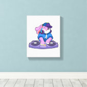 ミキサーとミュージシャンとしてのバニー キャンバスプリント (インサイチュ (ウッドフロア))