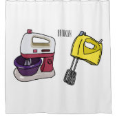 ミキサーアニメイラストレーション シャワーカーテン (正面)