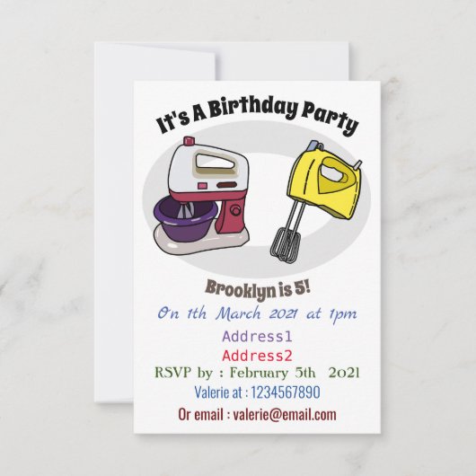 ミキサーアニメイラストレーション 招待状 (正面)