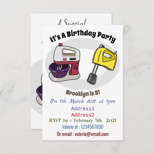 ミキサーアニメイラストレーション 招待状 (正面/裏面)