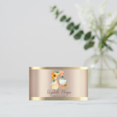 ミキサーサンフラワーズストライプ金ゴールドベーカリー 名刺 (スタンド正面)