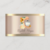 ミキサーサンフラワーズストライプ金ゴールドベーカリー 名刺 (正面)