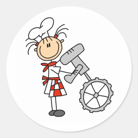 ミキサーシールを使ってフィギュアのシェフをスティック ラウンドシール (正面)