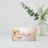 ミキサーヒマワリバラ金ゴールドブラシストローク、ベーカリー 名刺 (スタンド正面)