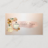 ミキサーヒマワリバラ金ゴールドブラシストローク、ベーカリー 名刺 (正面)