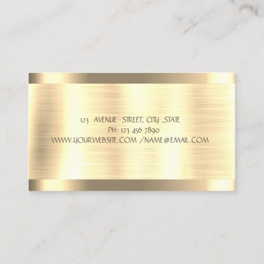 ミキサーフラワーストライプ金ゴールド金ゴールドベーカリー 名刺 (裏面)