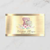 ミキサーフラワーストライプ金ゴールド金ゴールドベーカリー 名刺 (正面)