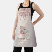 ミキサーフラワーズバラ金ゴールドグリッタードリップスベーカリー エプロン (インサイチュ)