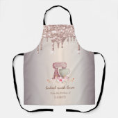 ミキサーフラワーズバラ金ゴールドグリッタードリップスベーカリー エプロン (正面)