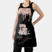 ミキサーフラワーズバラ金ゴールドドリップベーカリーブラック エプロン (インサイチュ)