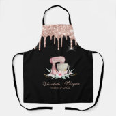 ミキサーフラワーズバラ金ゴールドドリップベーカリーブラック エプロン (正面)