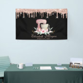 ミキサーフラワーズバラ金ゴールドドリップベーカリーブラック 横断幕 (トレードショー)