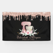 ミキサーフラワーズバラ金ゴールドドリップベーカリーブラック 横断幕 (横)