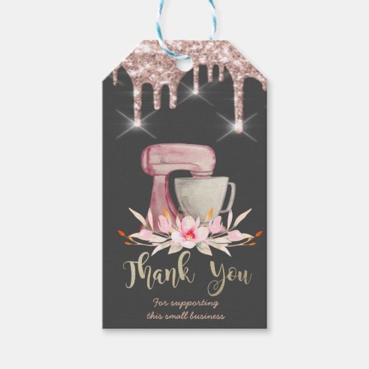 ミキサーフラワーズバラ金ゴールドドリップベーカリー ギフトタグ (正面)