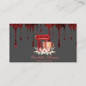 ミキサーフラワーズレッドグリッタードリップベーカリー 名刺 (正面)