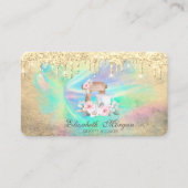 ミキサーフラワーズ金ゴールドドリップホログラフィックインクベーカリー 名刺 (正面)