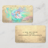 ミキサーフラワーズ金ゴールドドリップホログラフィックインクベーカリー 名刺 (正面/裏面)