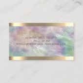 ミキサーフラワー金ゴールドストライプホログラフィックパールベーカリー 名刺 (裏面)