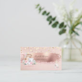 ミキサーフラワー、紙吹雪、ブラシストローク料理 名刺 (スタンド正面)