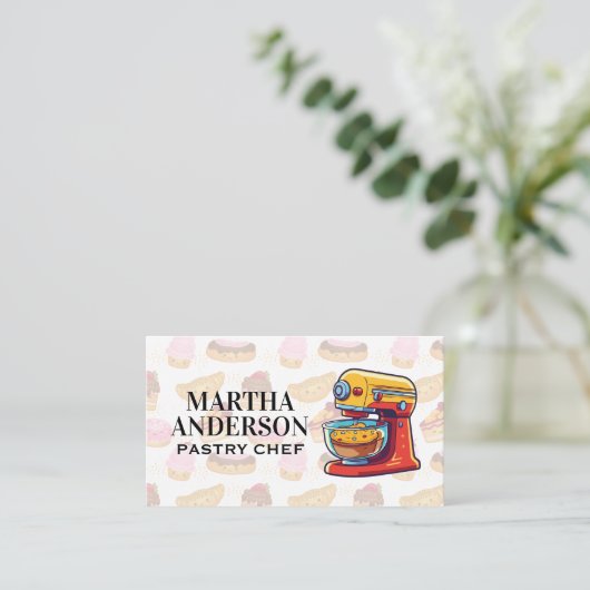 ミキサーミキシングケーキ 名刺 (スタンド正面)