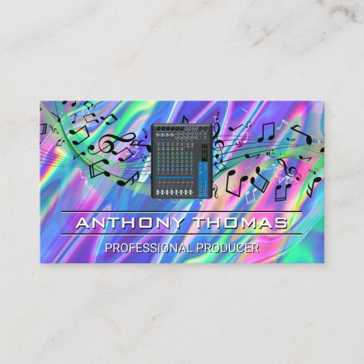ミキサー | サウンドノートカラフル液体の背景 名刺 (正面)
