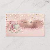 ミキサー フラワー ゴールド コンフェッティ ブラシ ストローク 名刺 (正面)