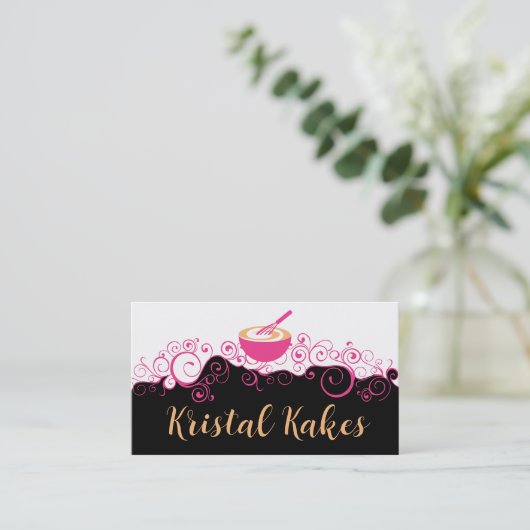 ミキシングファンシーボウルウィスクベーカリーベーキングパティシエ 名刺 (スタンド正面)