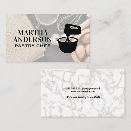 ミキシングボウルのアイコン | ベーキング成分 名刺 (正面/裏面)