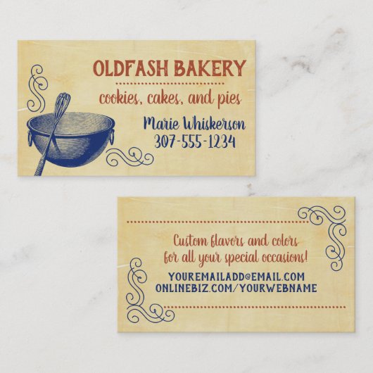 ミキシングボウルウイスキーヴィンテージベーキング 名刺