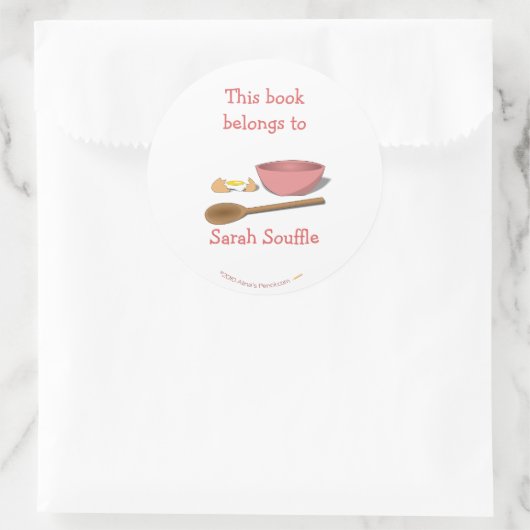 ミキシングボウルカスタマイズクックブック蔵書票シール ラウンドシール (バッグ)