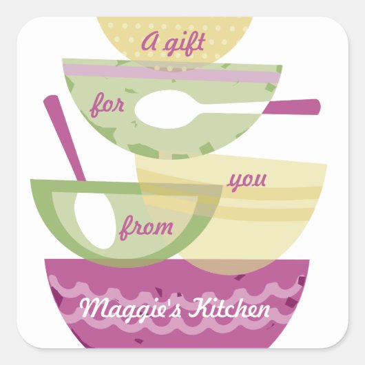 ミキシングボウル積み上げ蘭料理ベーキングベーカリー スクエアシール (正面)