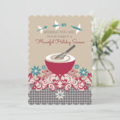 ミキシングボウル飛んでいるウィスク器具クリスマスカード シーズンカード (スタンド正面)