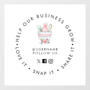 ミキシング弓ベーカリーソーシャルメディ後を追アウィンドウの固定 ウィンドウサイン