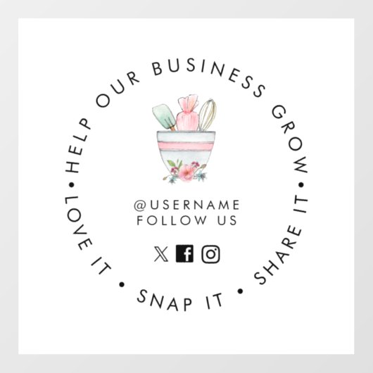 ミキシング弓ベーカリーソーシャルメディ後を追アウィンドウの固定 ウィンドウサイン (シート)