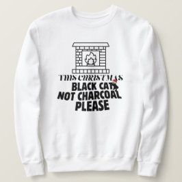 ミキチおもしろいェス黒猫xマス炭サンタ スウェットシャツ