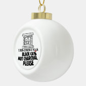 ミキチおもしろいェス黒猫xマス炭サンタ セラミックボールオーナメント (右)